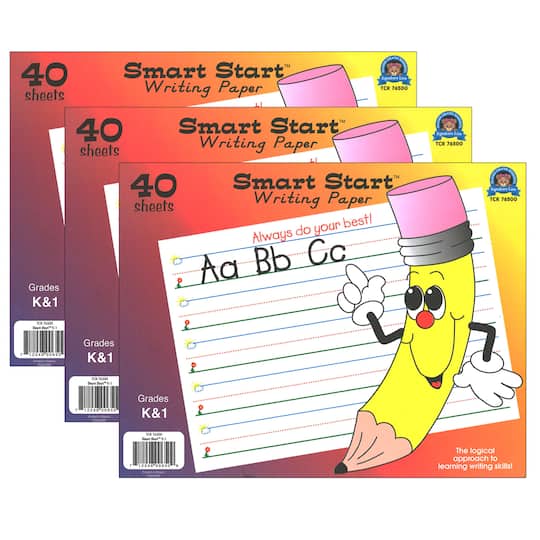 Teacher Created Resources Smart Start&#x2122; K-1 Writing Paper, 3 Packs of 40